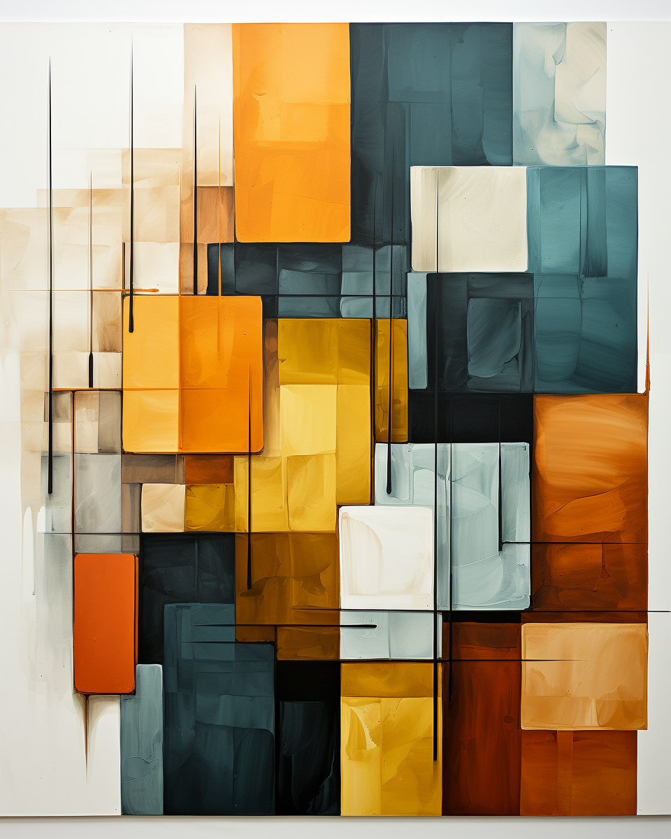 Pittura a blocchi di colore moderna con finitura opaca