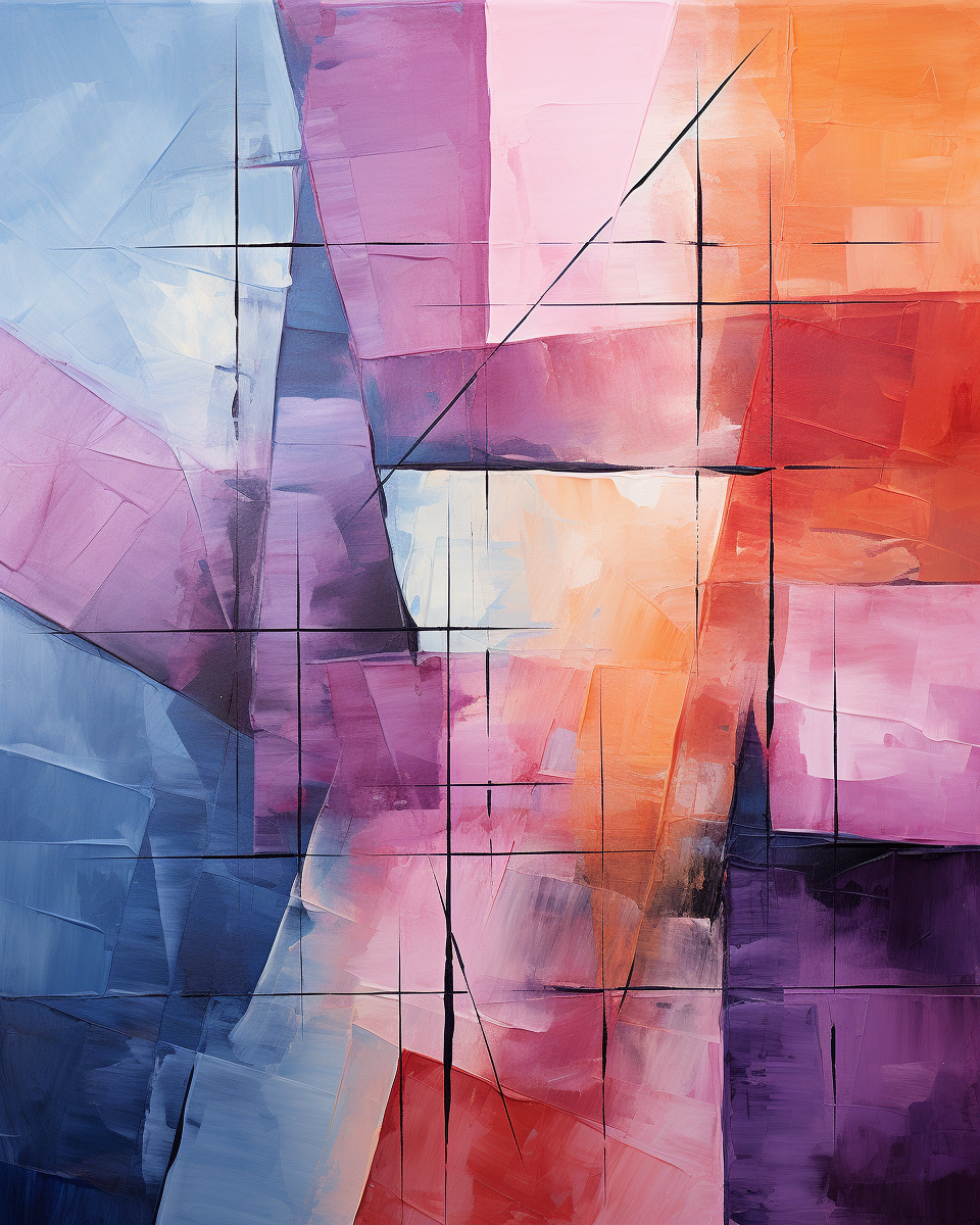 Armonia Geometrica con Arte Moderna e Separazioni Nitide di Colore