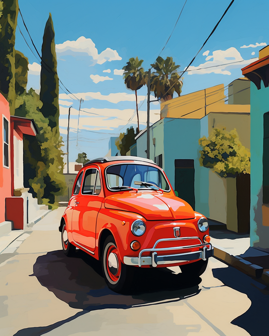 Fiat 500 rossa negli anni 90