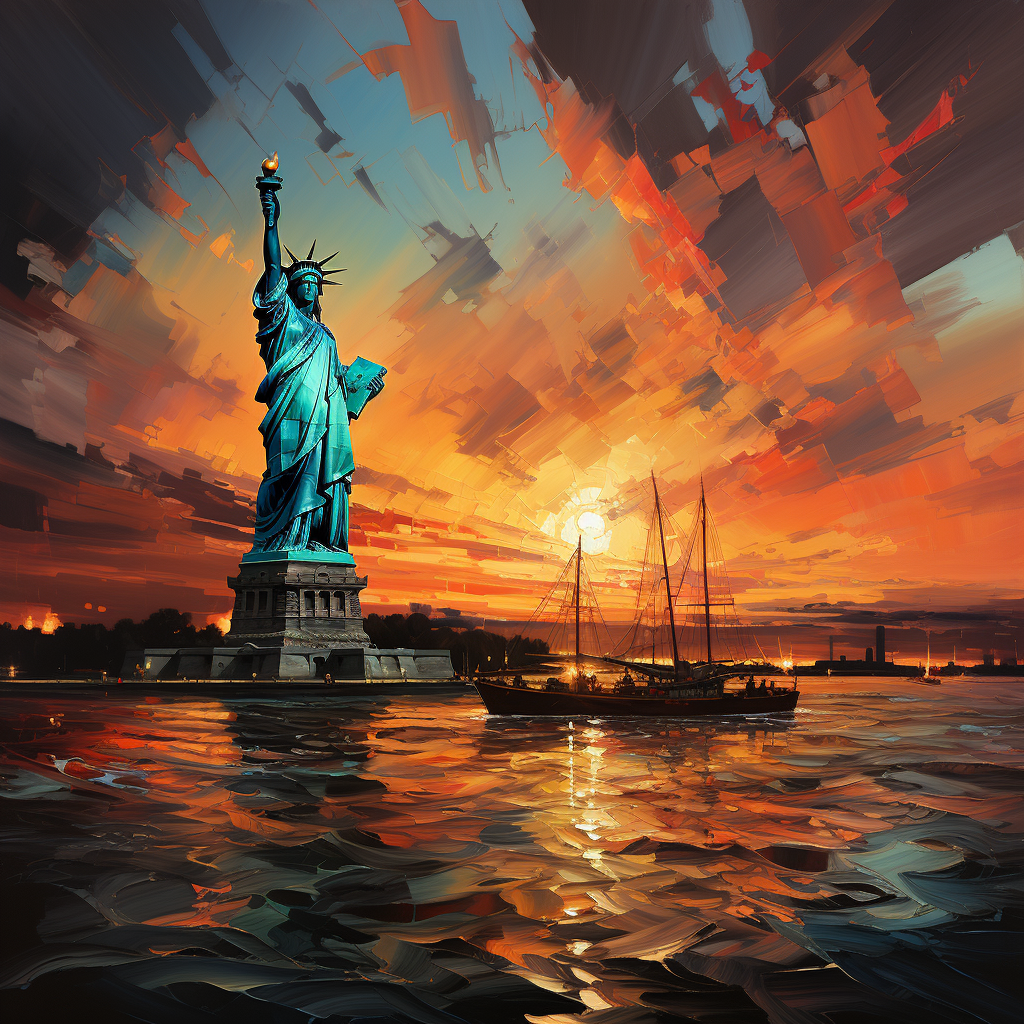 Statua Della Libertà - tramonto
