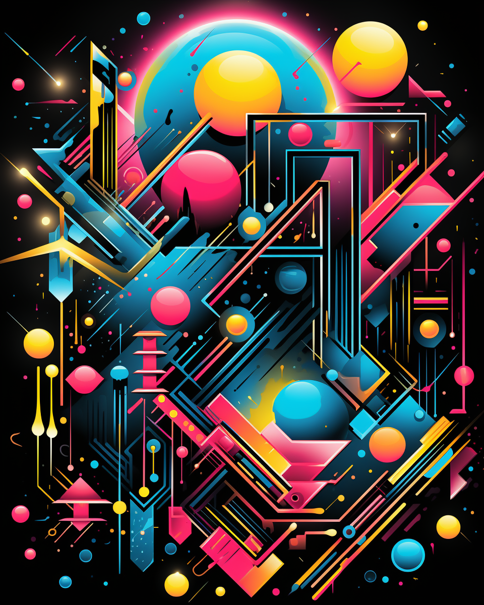 Retro astratto con tonalità al neon